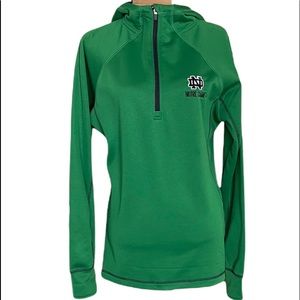 ☘️ Notre Dame Quarter Zip Green Hoodie - Large